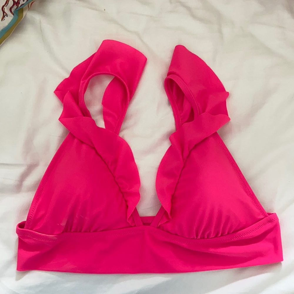 AERIE RUFFLE BIKINI TOP